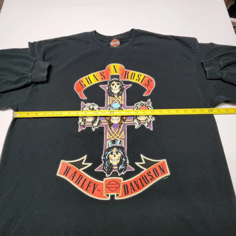 RARE Guns N Roses x Harley Davidson Long Sleeve Shirt XL Bravado Licensed - Picture 7 of 9